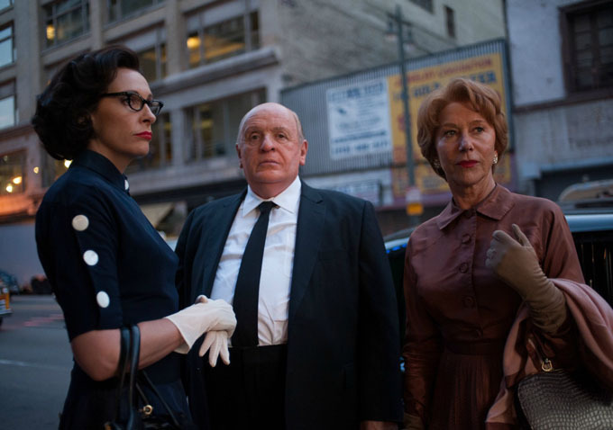 Still of Anthony Hopkins, Helen Mirren and Toni Collette in Hickokas (2012)