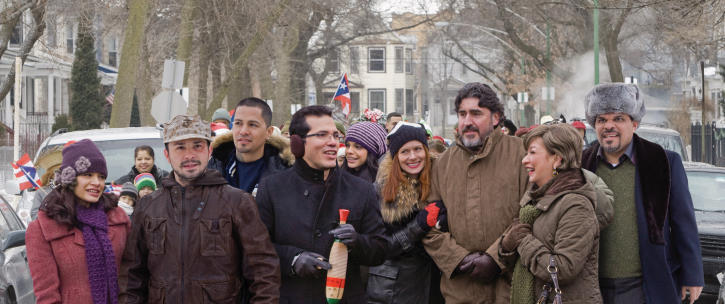 Still of John Leguizamo, Alfred Molina, Elizabeth Peña, Debra Messing, Freddy Rodríguez, Melonie Diaz, Luis Guzmán, Jay Hernandez and Vanessa Ferlito in Nothing Like the Holidays (2008)