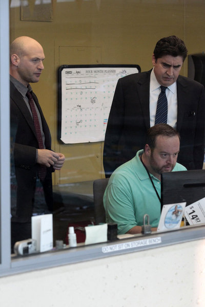 Still of Alfred Molina, Corey Stoll and Bryan Krasner in Law & Order: Los Angeles (2010)