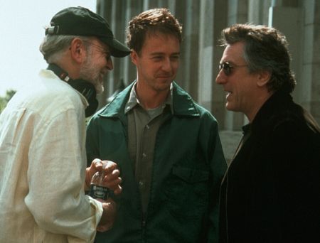 Robert De Niro, Frank Oz and Edward Norton in The Score (2001)