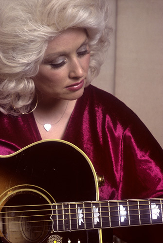 Dolly Parton at a recording session