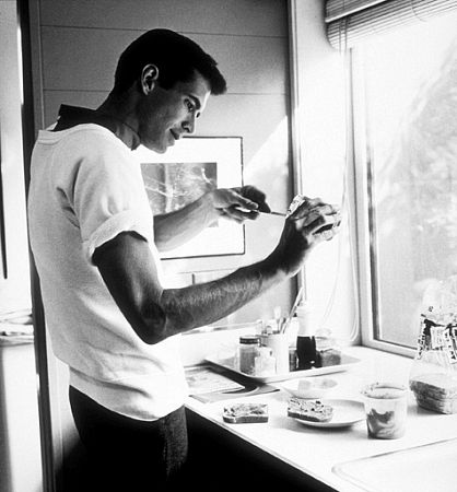 Anthony Perkins at home in Los Angeles, CA, 1959.
