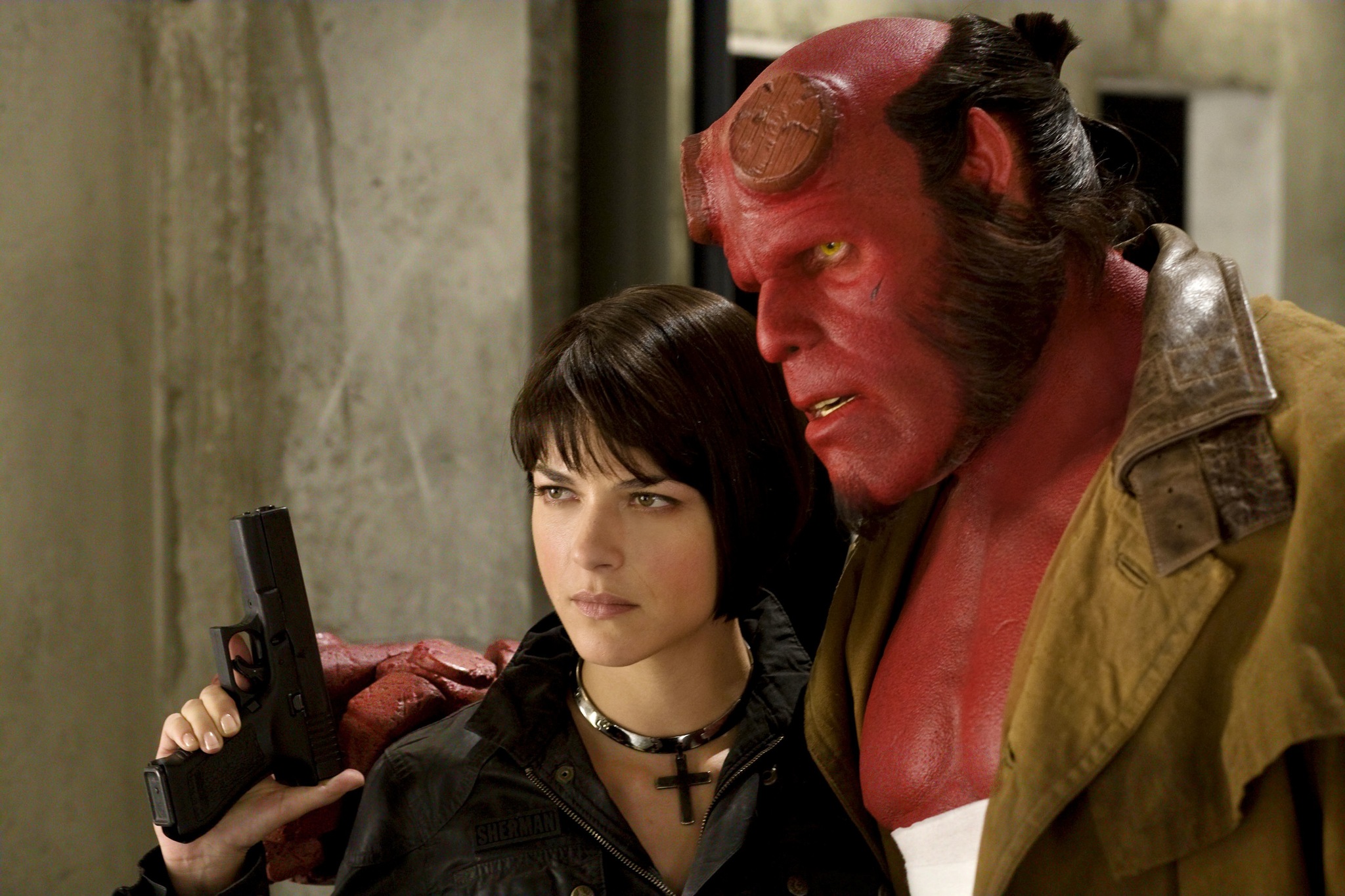 Still of Ron Perlman and Selma Blair in Hellboy II: The Golden Army (2008)