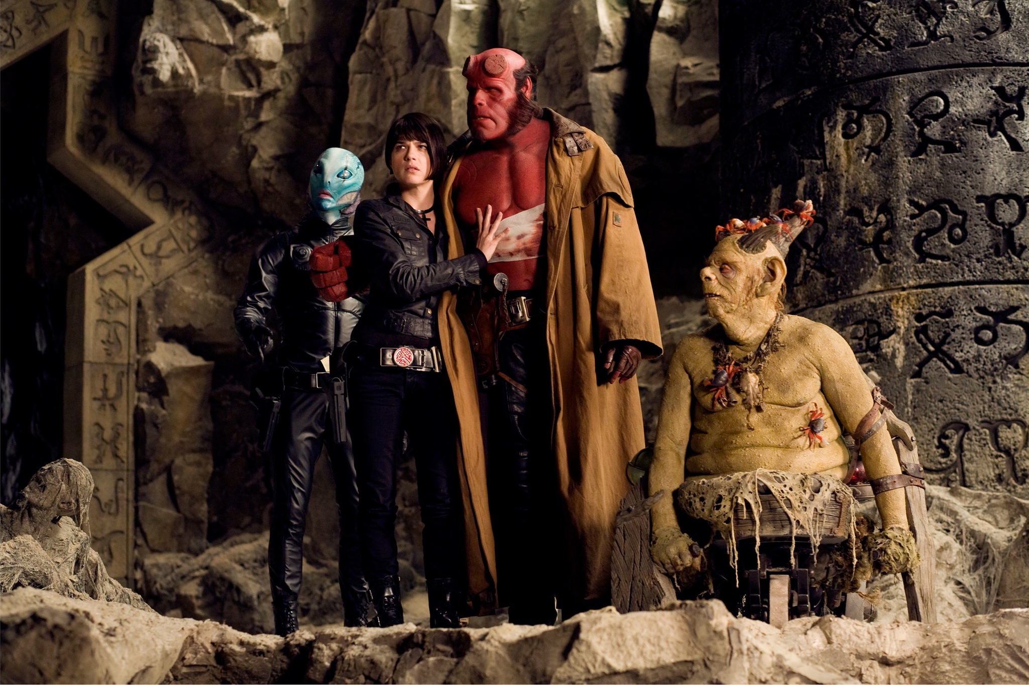 Still of Ron Perlman, Selma Blair and Doug Jones in Hellboy II: The Golden Army (2008)