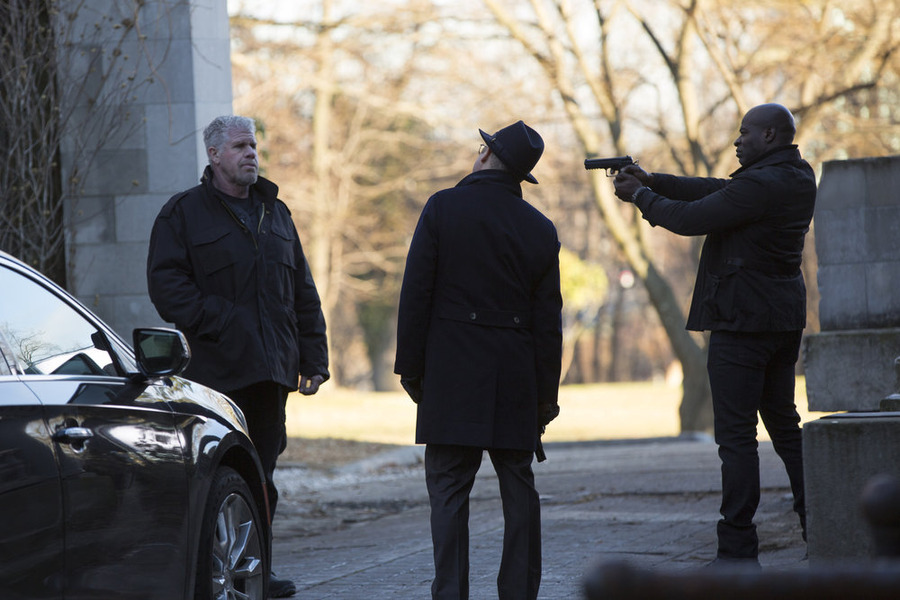 Still of Ron Perlman and James Spader in The Blacklist (2013)