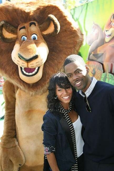 Jada Pinkett Smith and Chris Rock at event of Madagaskaras 2 (2008)