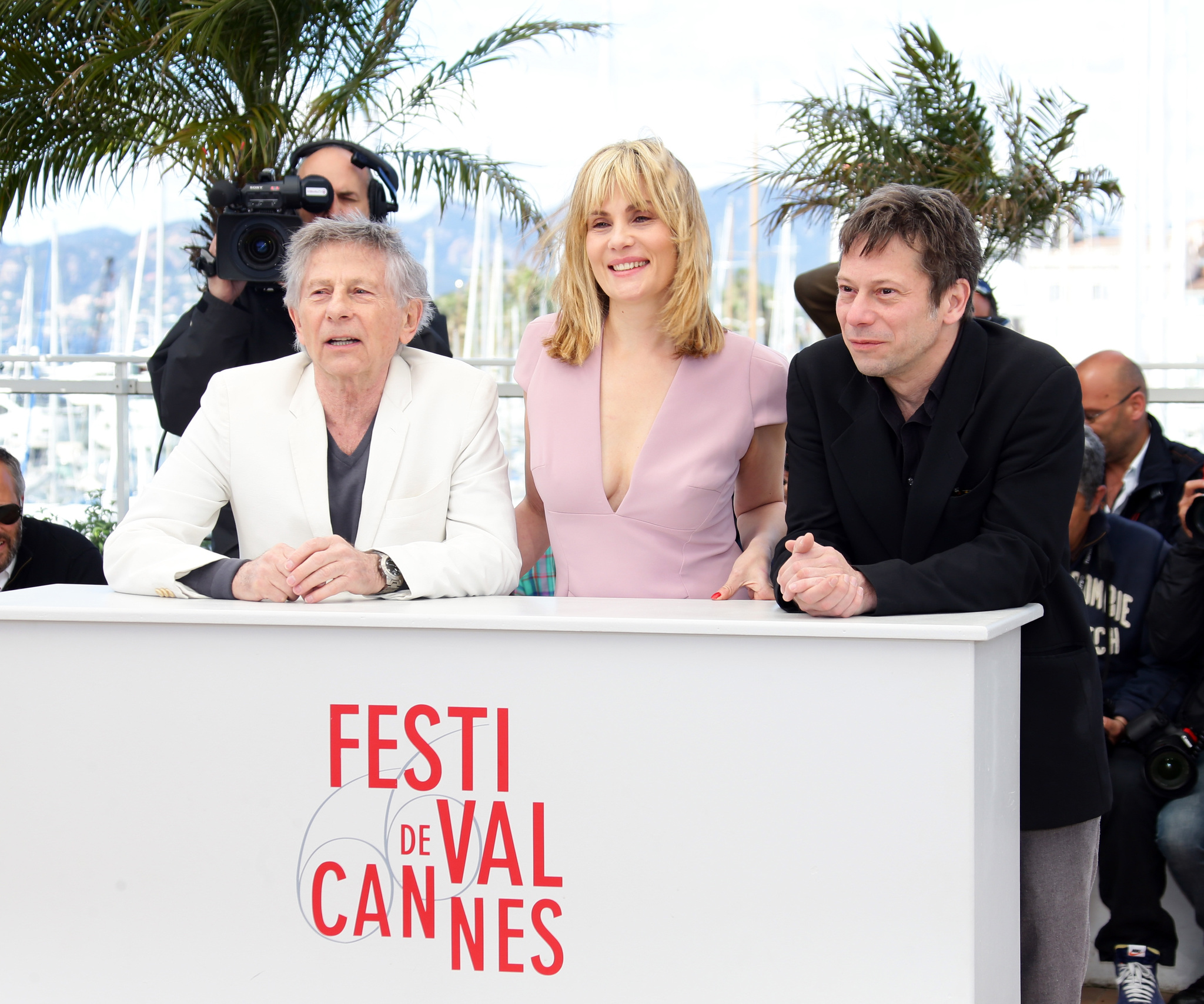 Roman Polanski, Mathieu Amalric and Emmanuelle Seigner at event of Venera kailiuose (2013)