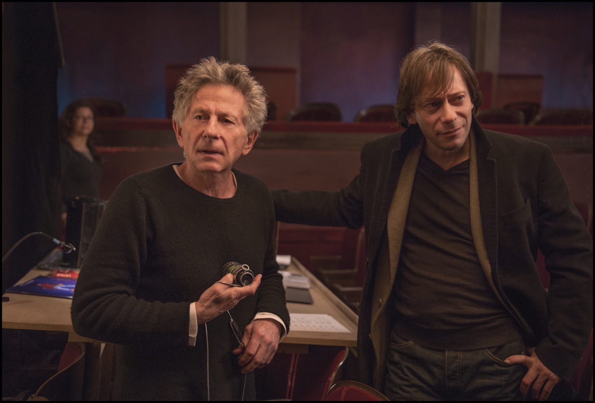 Roman Polanski and Mathieu Amalric in Venera kailiuose (2013)