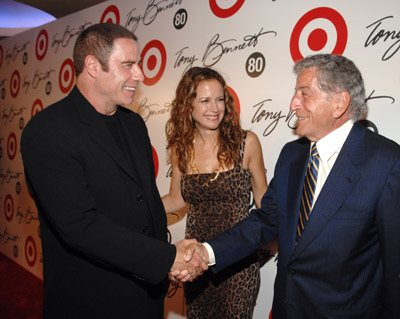 John Travolta, Kelly Preston and Tony Bennett