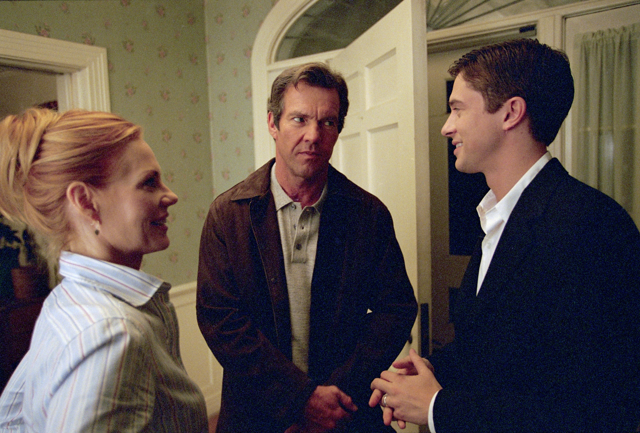 Still of Dennis Quaid, Topher Grace and Scarlett Johansson in In Good Company (2004)