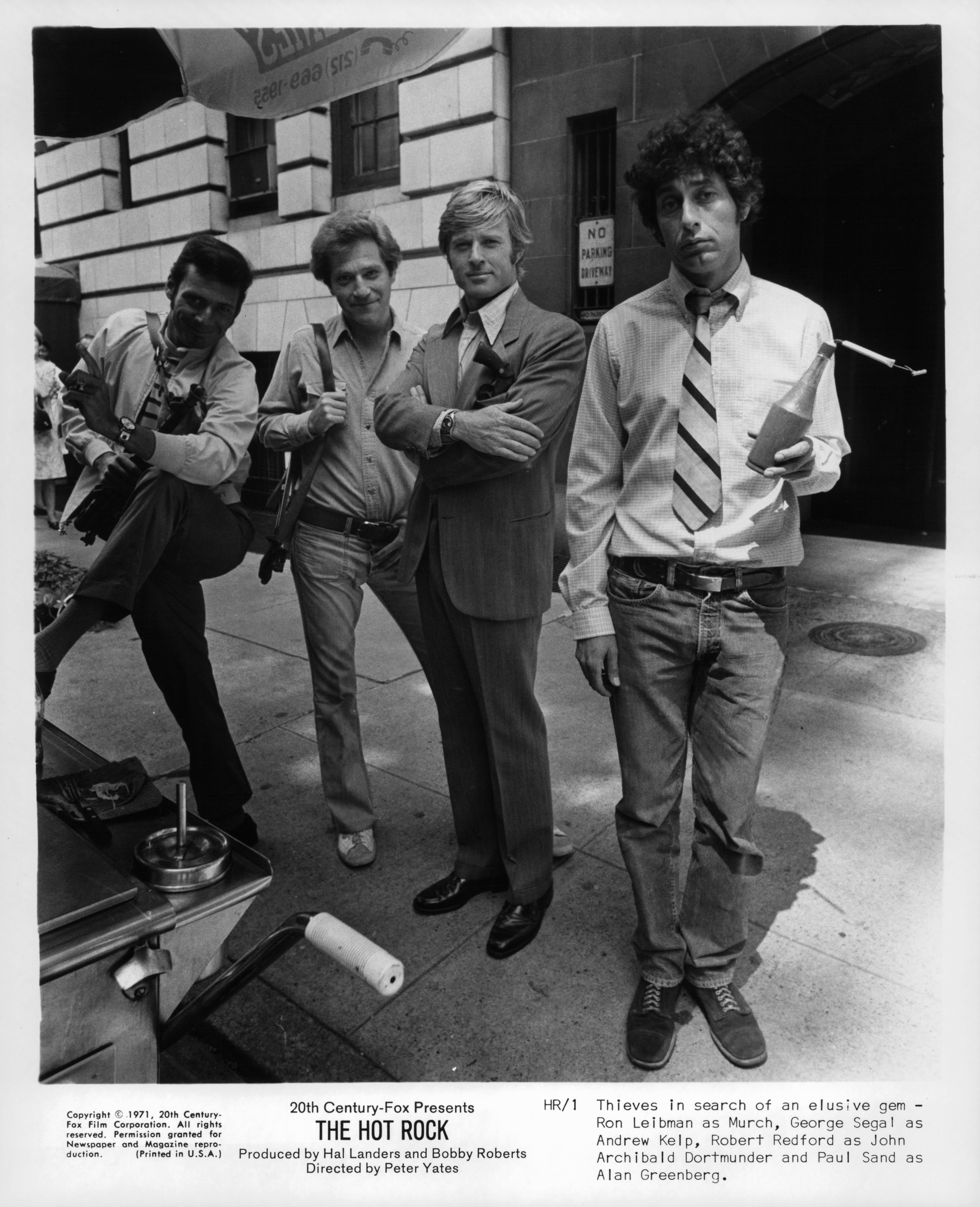 Still of Robert Redford, George Segal, Ron Leibman and Paul Sand in The Hot Rock (1972)
