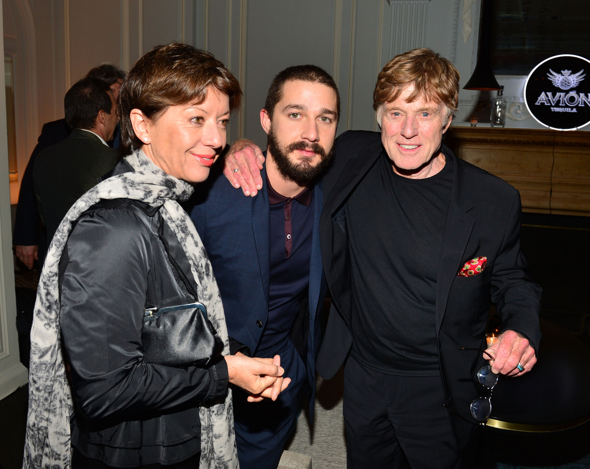 Robert Redford, Shia LaBeouf and Bylle Szaggars-Redford at event of The Company You Keep (2012)