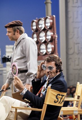 Burt Reynolds and Tim Conway on the set of 