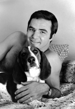 Burt Reynolds, with his dog Bertha, at his Sherman Oaks, CA home 1970 © 1978 Gene Trindl