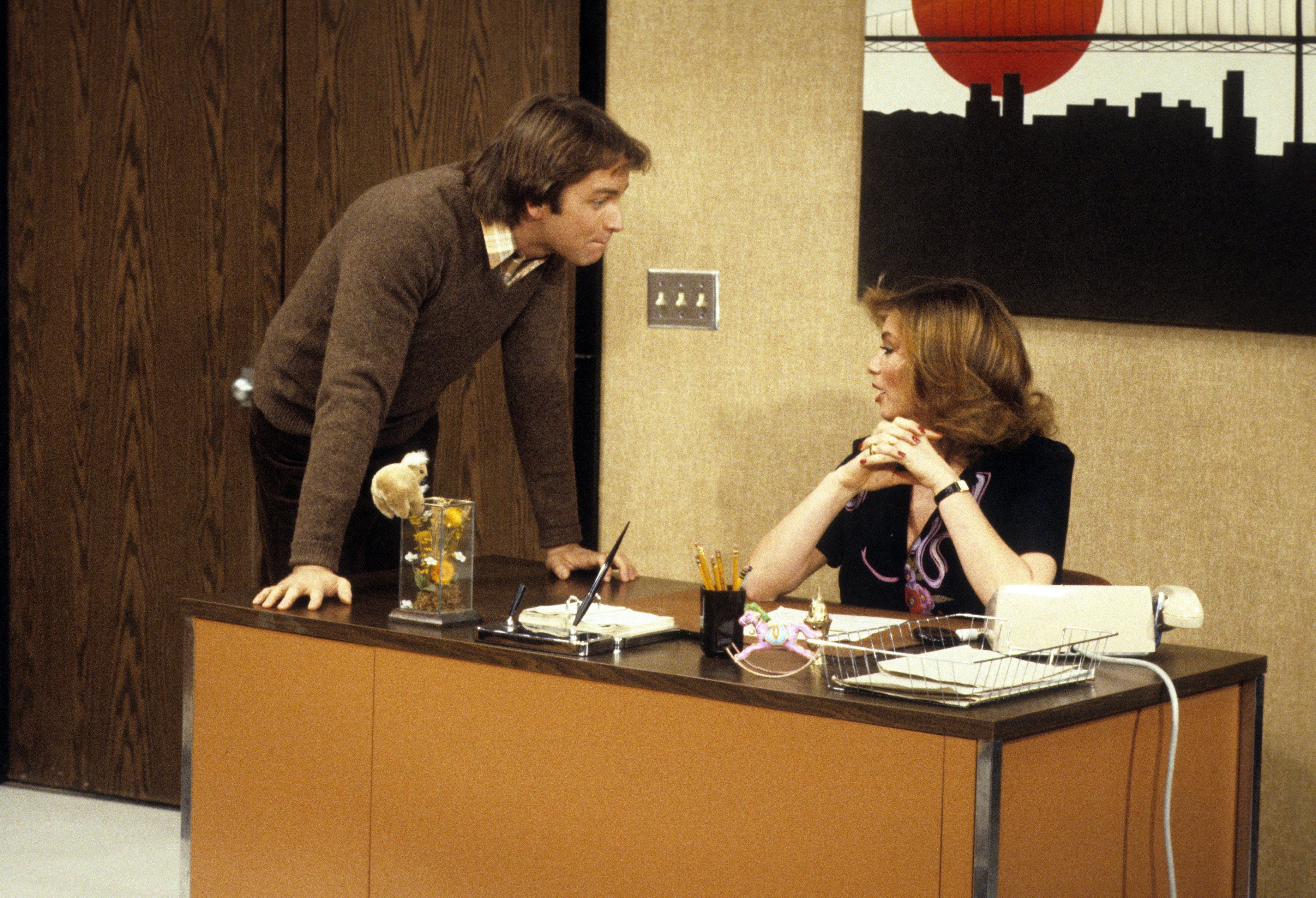 Still of John Ritter and Amy Nachbar in Three's Company (1977)