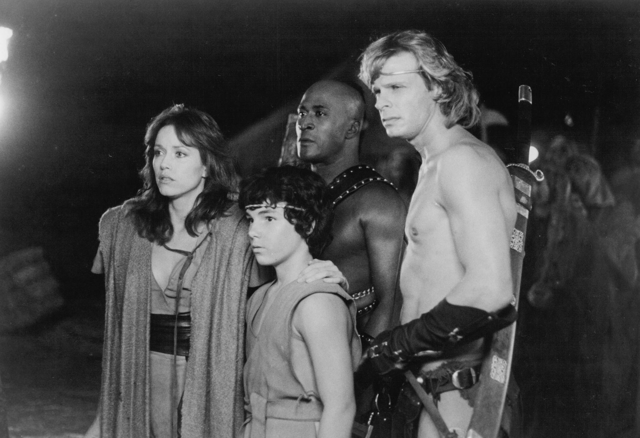 Still of Tanya Roberts, Marc Singer and John Amos in The Beastmaster (1982)