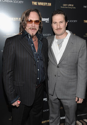 Mickey Rourke and Darren Aronofsky at event of The Wrestler (2008)