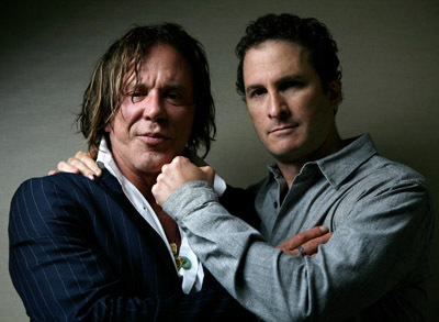 Mickey Rourke and Darren Aronofsky at event of The Wrestler (2008)