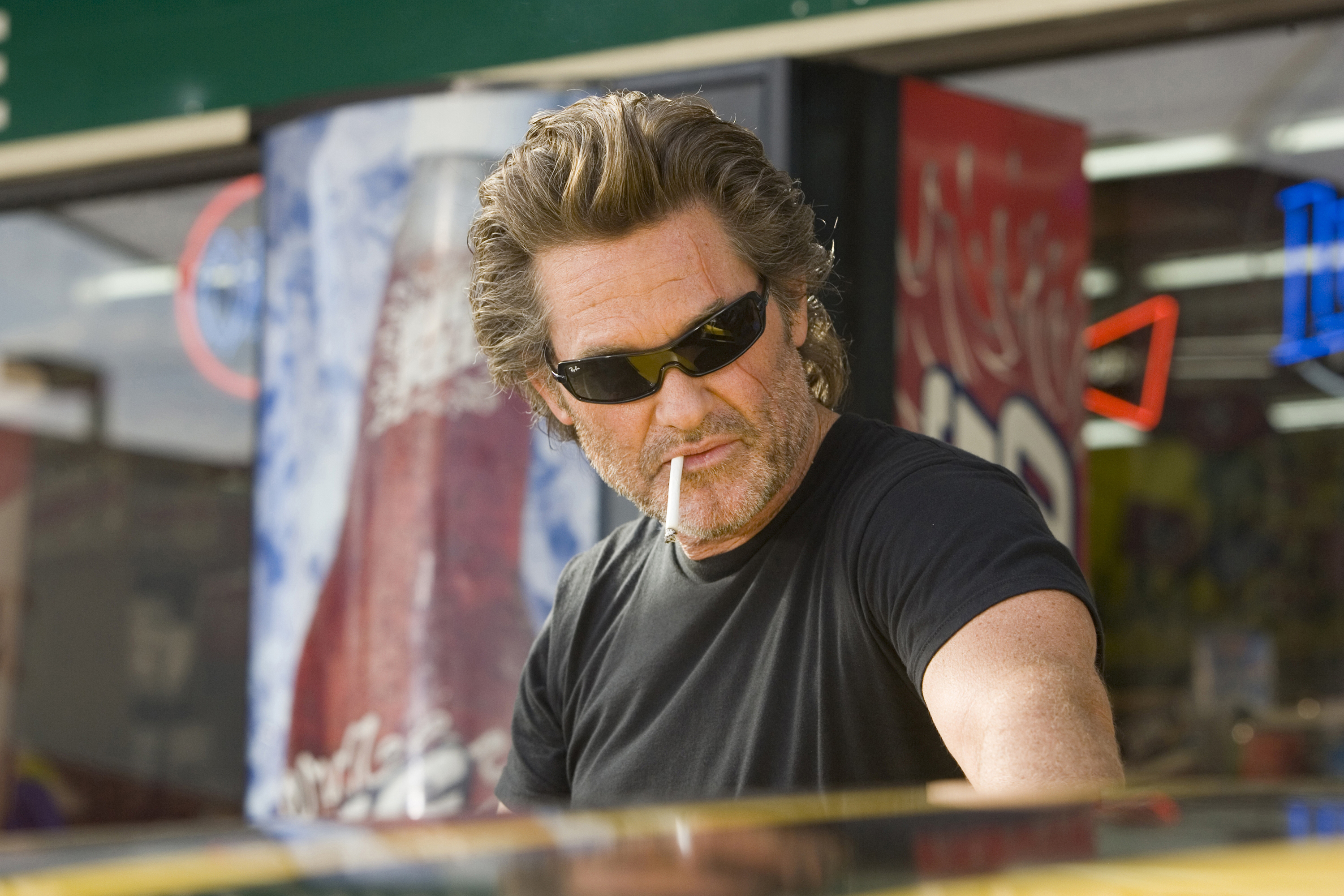 Still of Quentin Tarantino and Kurt Russell in Grindhouse (2007)
