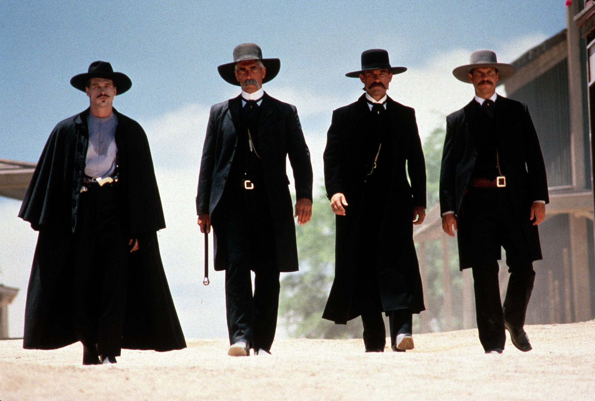 Still of Val Kilmer, Bill Paxton, Sam Elliott and Kurt Russell in Tombstone (1993)