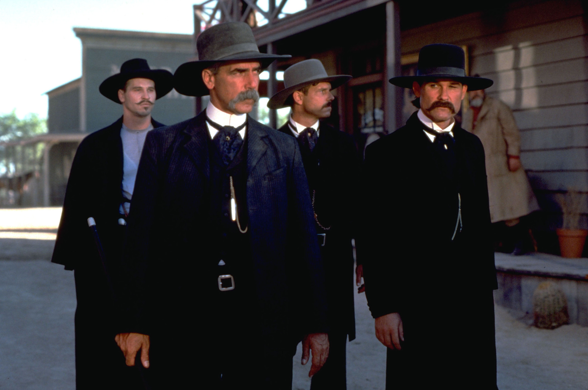 Still of Val Kilmer, Bill Paxton, Sam Elliott and Kurt Russell in Tombstone (1993)