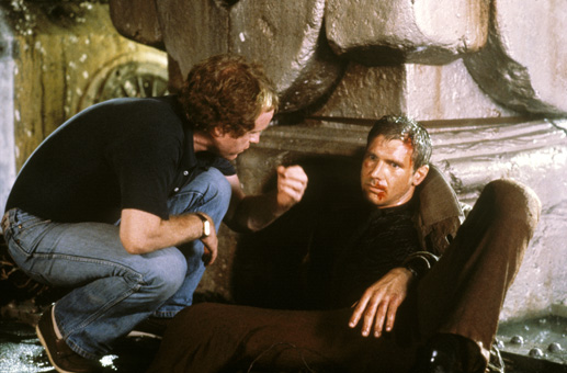 Harrison Ford and Ridley Scott in Begantis asmenimis (1982)