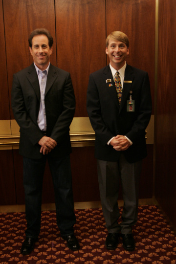 Still of Jerry Seinfeld and Jack McBrayer in 30 Rock (2006)