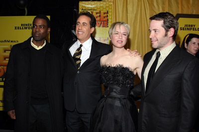 Matthew Broderick, Renée Zellweger, Jerry Seinfeld and Chris Rock at event of Bee Movie (2007)