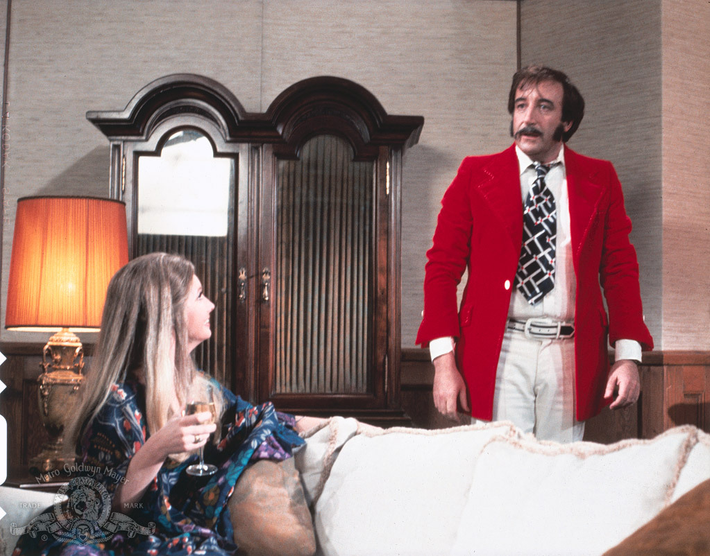 Still of Peter Sellers and Catherine Schell in The Return of the Pink Panther (1975)