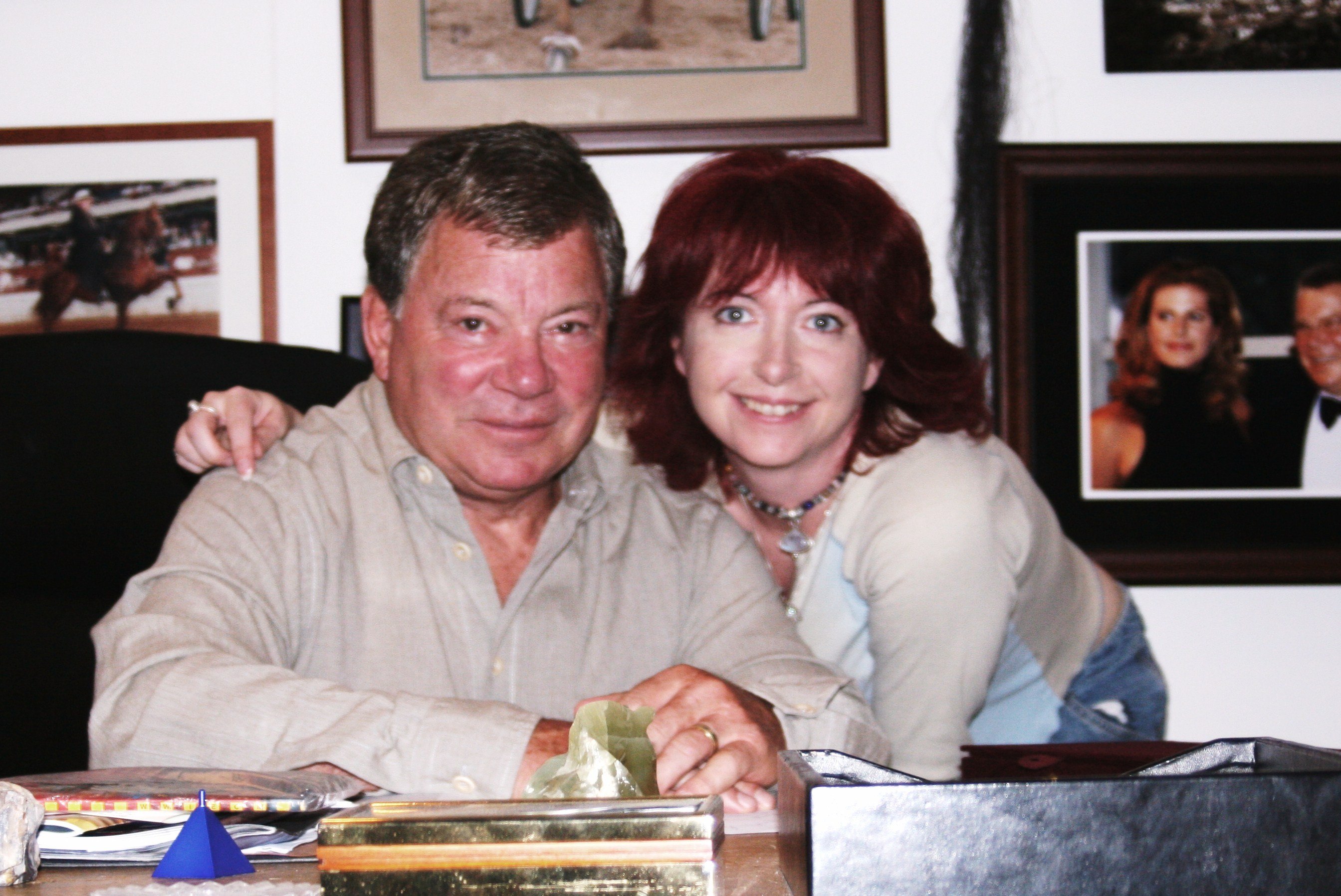 Editor Sunni K Brock and William Shatner during his interview for the Beaumont film.