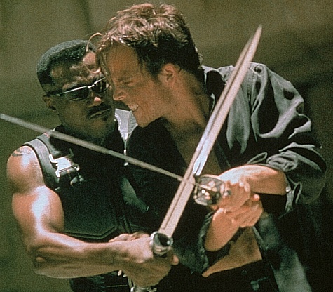 Still of Wesley Snipes and Stephen Dorff in Blade (1998)