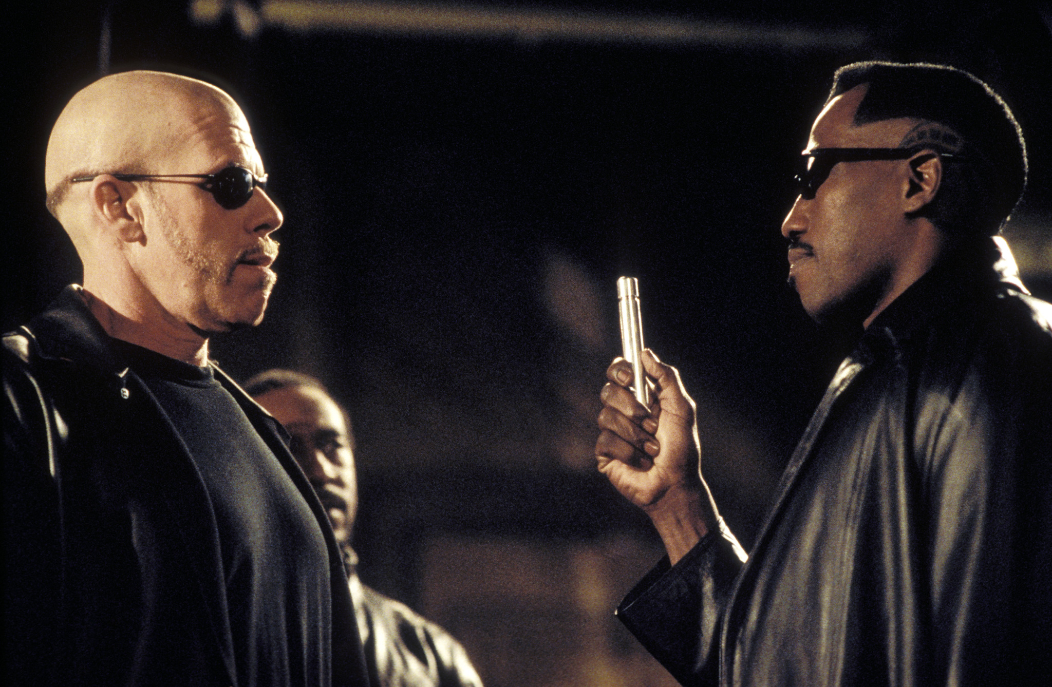 Still of Ron Perlman and Wesley Snipes in Blade II (2002)