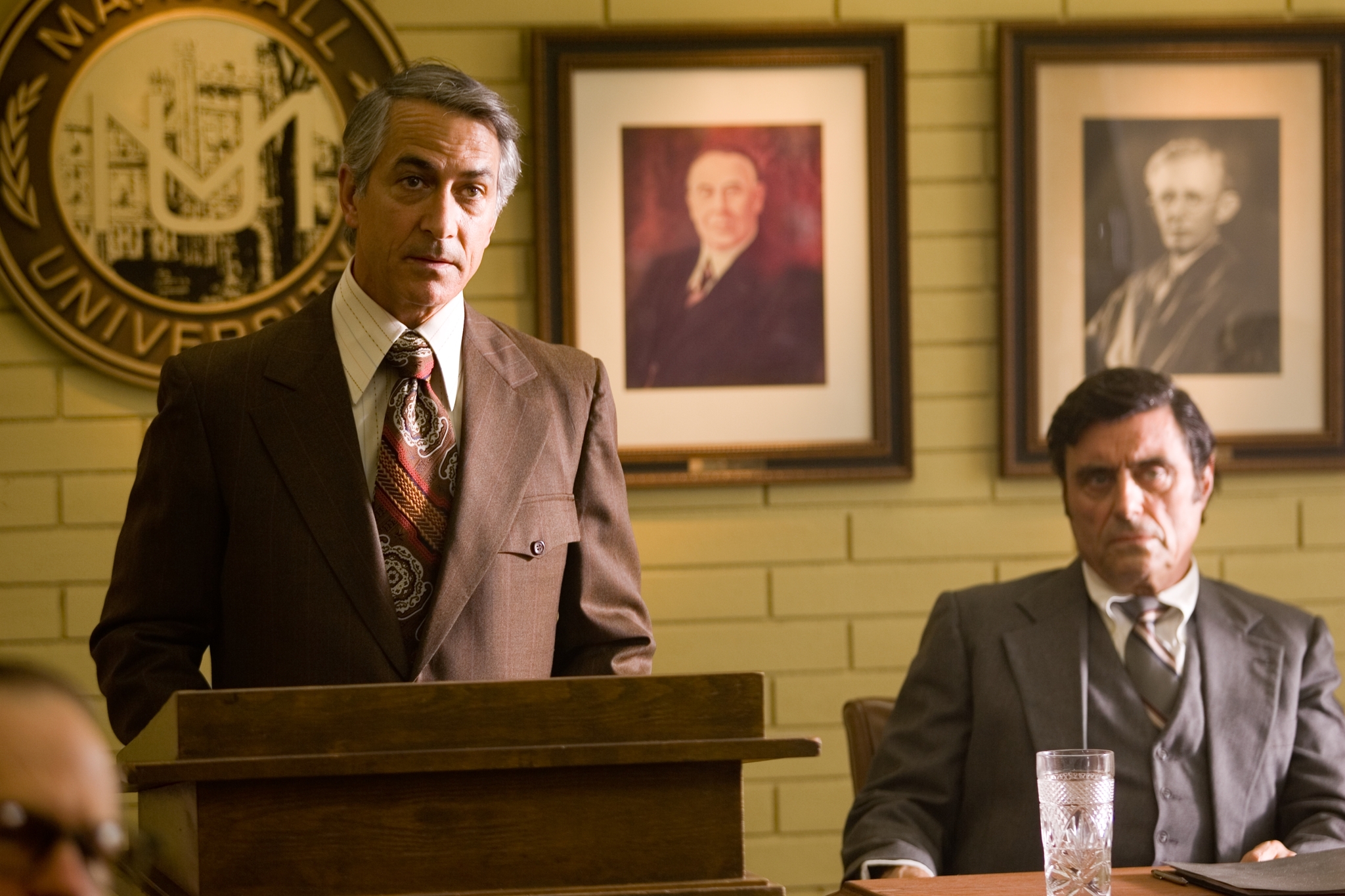 Still of Matthew McConaughey and David Strathairn in We Are Marshall (2006)