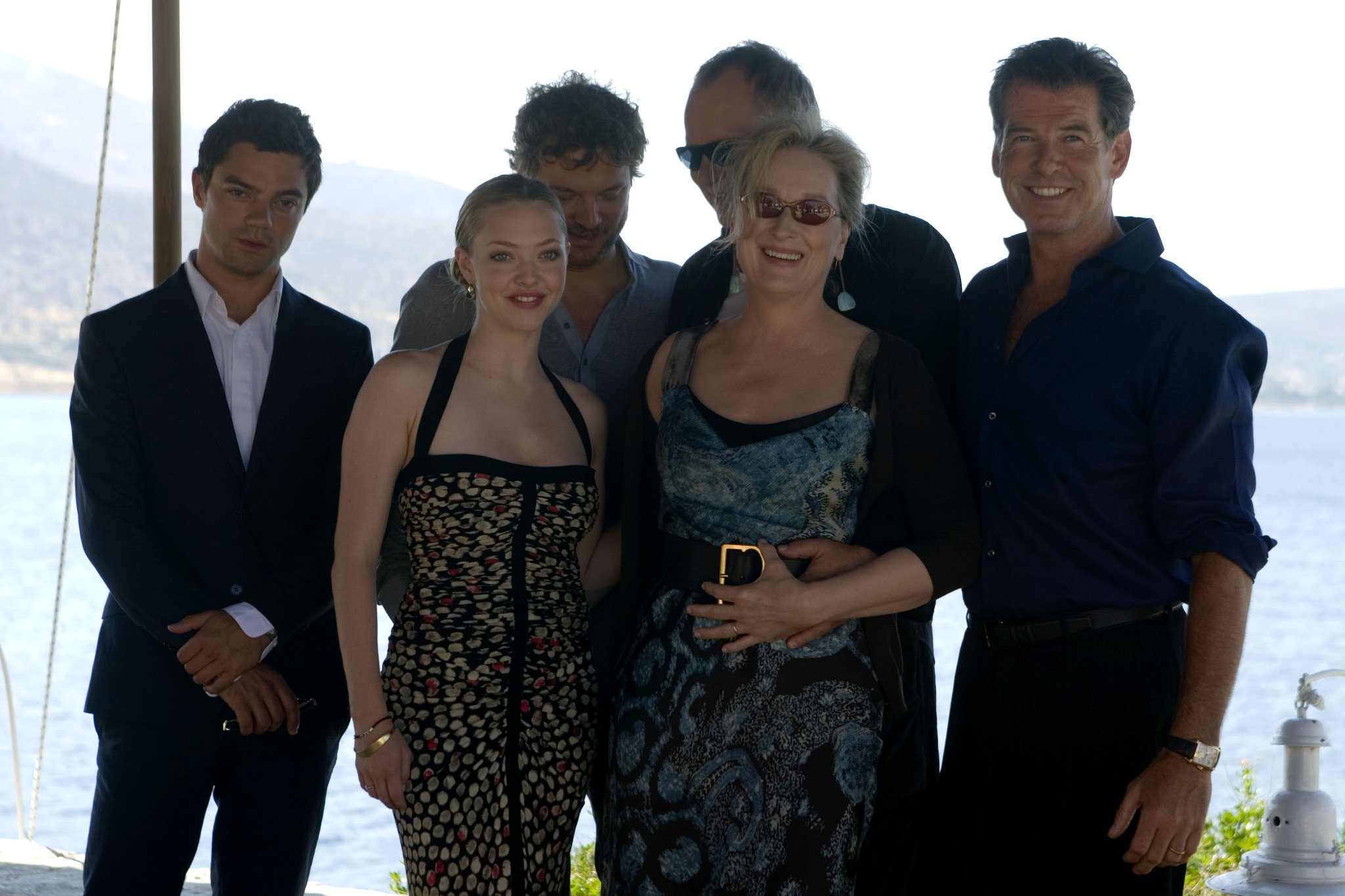 Pierce Brosnan, Colin Firth, Meryl Streep, Dominic Cooper and Amanda Seyfried at event of Mamma Mia! (2008)