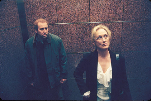 Still of Nicolas Cage and Meryl Streep in Adaptacija (2002)