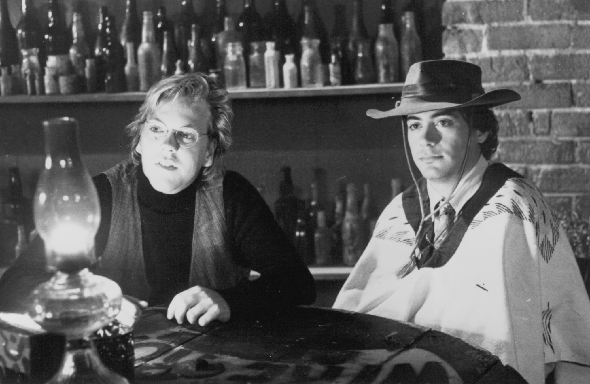 Still of Robert Downey Jr. and Kiefer Sutherland in 1969 (1988)