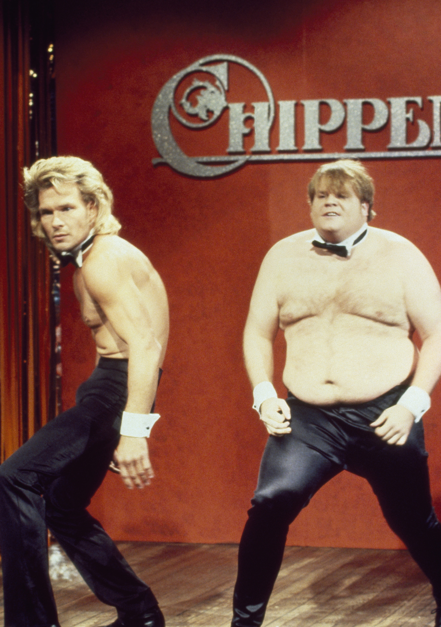 Chris Farley and Patrick Swayze at event of Saturday Night Live (1975)