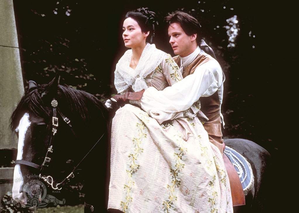 Still of Colin Firth and Meg Tilly in Valmont (1989)