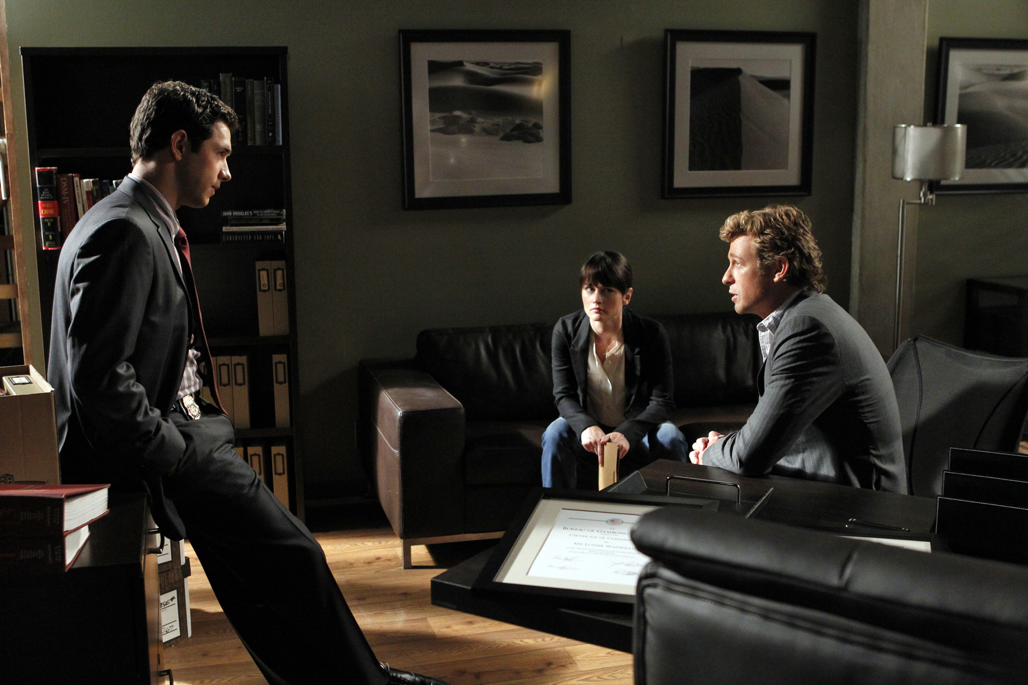 Still of Robin Tunney, Simon Baker and Michael Rady in Mentalistas (2008)