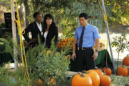 Still of Robin Tunney and Tim Kang in Mentalistas (2008)