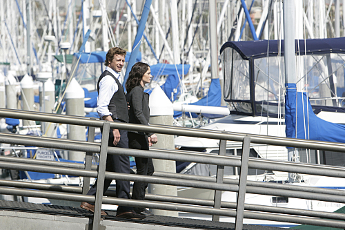 Still of Robin Tunney and Simon Baker in Mentalistas (2008)