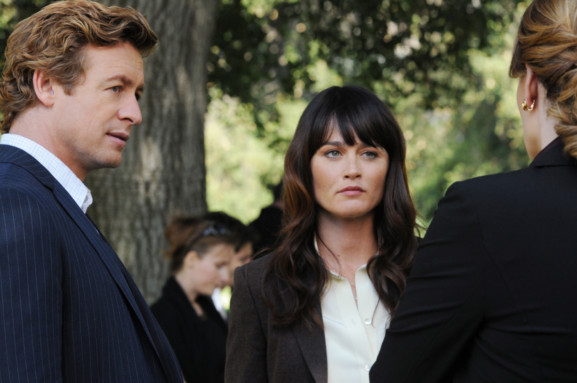 Still of Robin Tunney, Simon Baker and Catherine Dent in Mentalistas (2008)