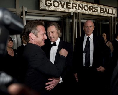 Sean Penn and Christopher Walken outside the Governor's Ball at the 81st Annual Academy Awards® from the Kodak Theatre in Hollywood, CA Sunday, February 22, 2009.
