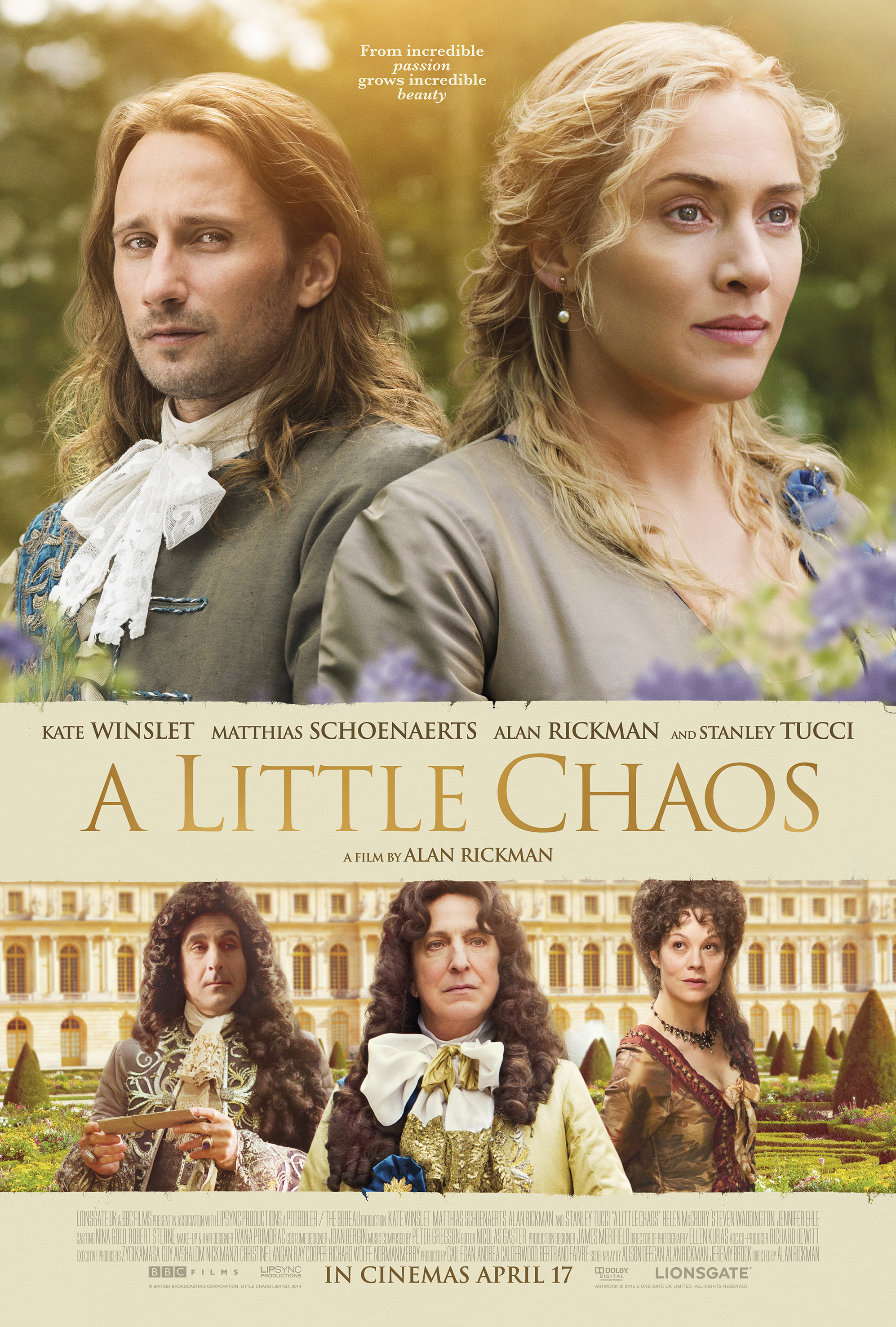 Alan Rickman, Kate Winslet, Stanley Tucci and Matthias Schoenaerts in A Little Chaos (2014)