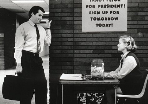 Still of Matthew Broderick and Reese Witherspoon in Election (1999)