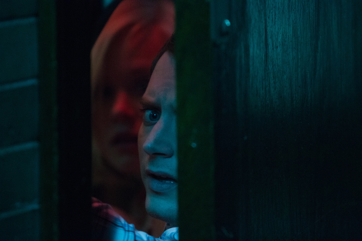 Still of Elijah Wood and Alison Pill in Cooties (2014)