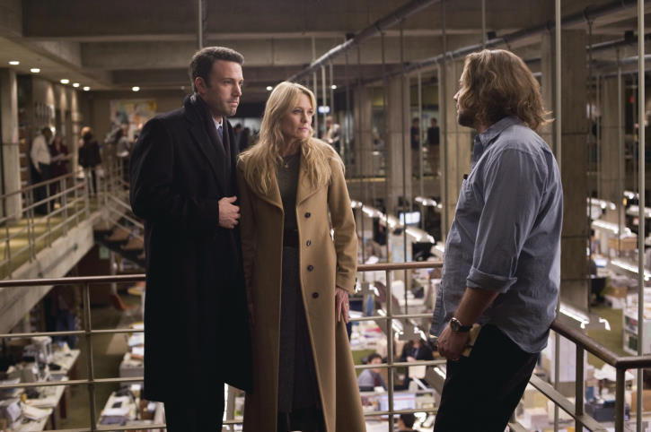 Still of Russell Crowe, Ben Affleck and Robin Wright in Tikroji padetis (2009)