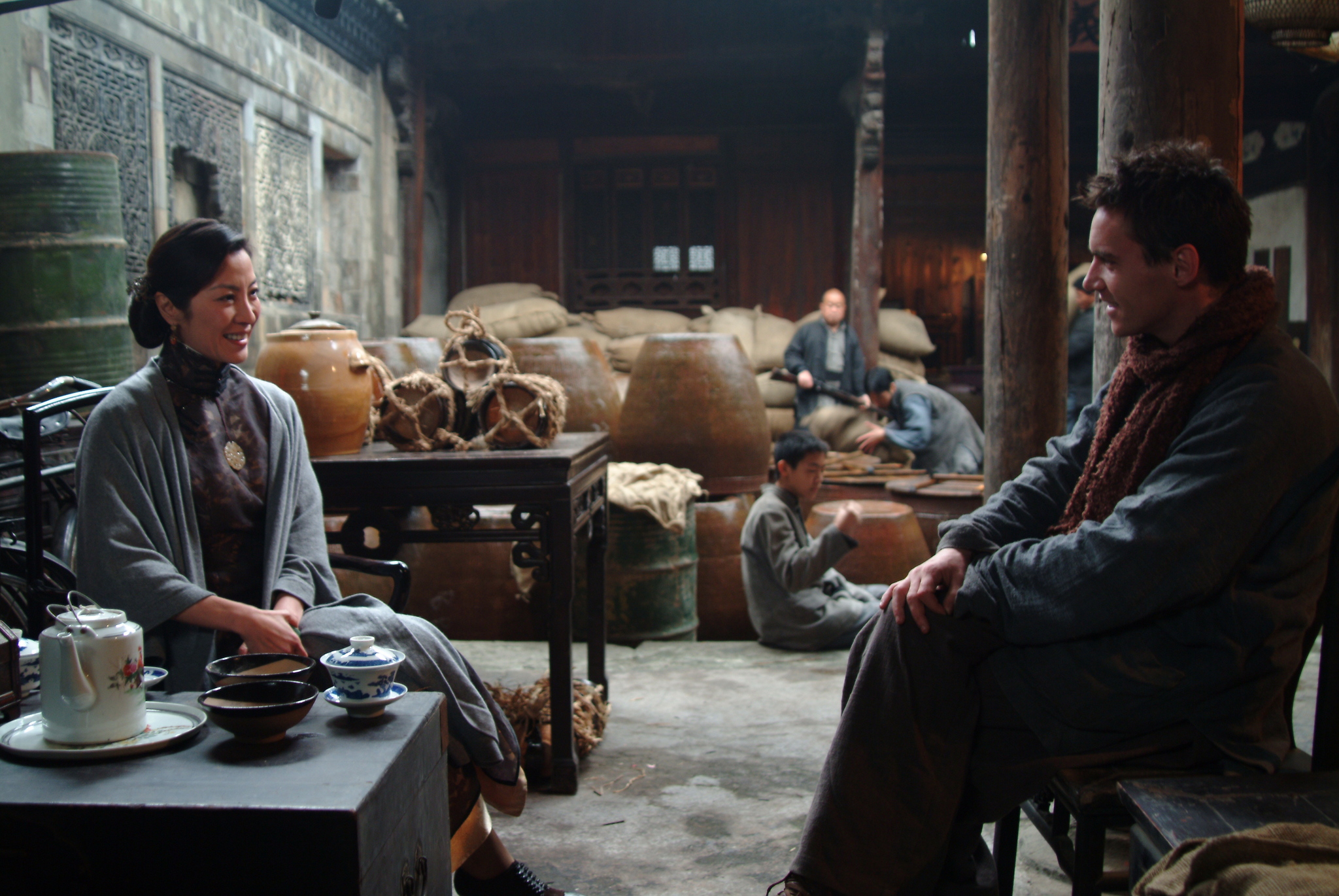 Still of Michelle Yeoh and Jonathan Rhys Meyers in The Children of Huang Shi (2008)