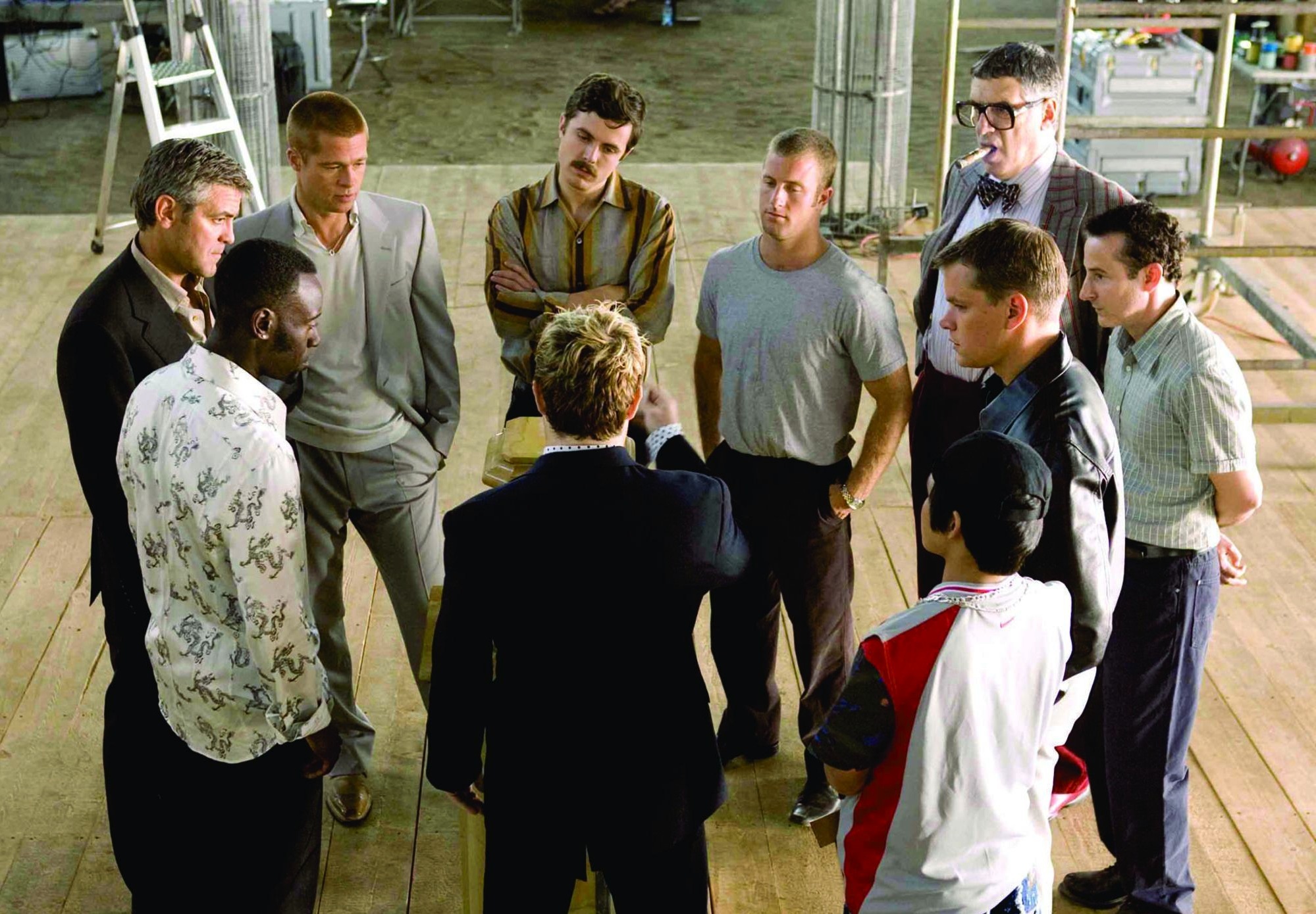 Still of Brad Pitt, George Clooney, Matt Damon, Casey Affleck, Elliott Gould and Scott Caan in Ocean's Twelve (2004)