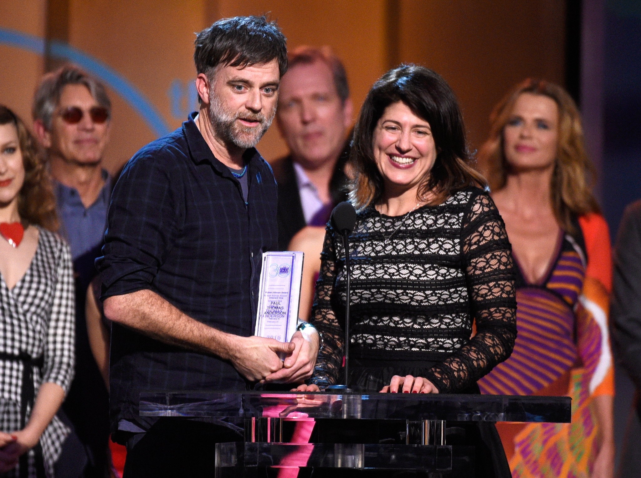 Paul Thomas Anderson and Cassandra Kulukundis at event of 30th Annual Film Independent Spirit Awards (2015)